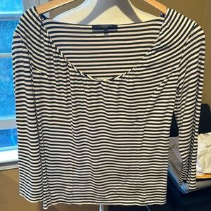 A Maxmara brand navy and ivory striped top, perfect for Soring /Summer wear.
